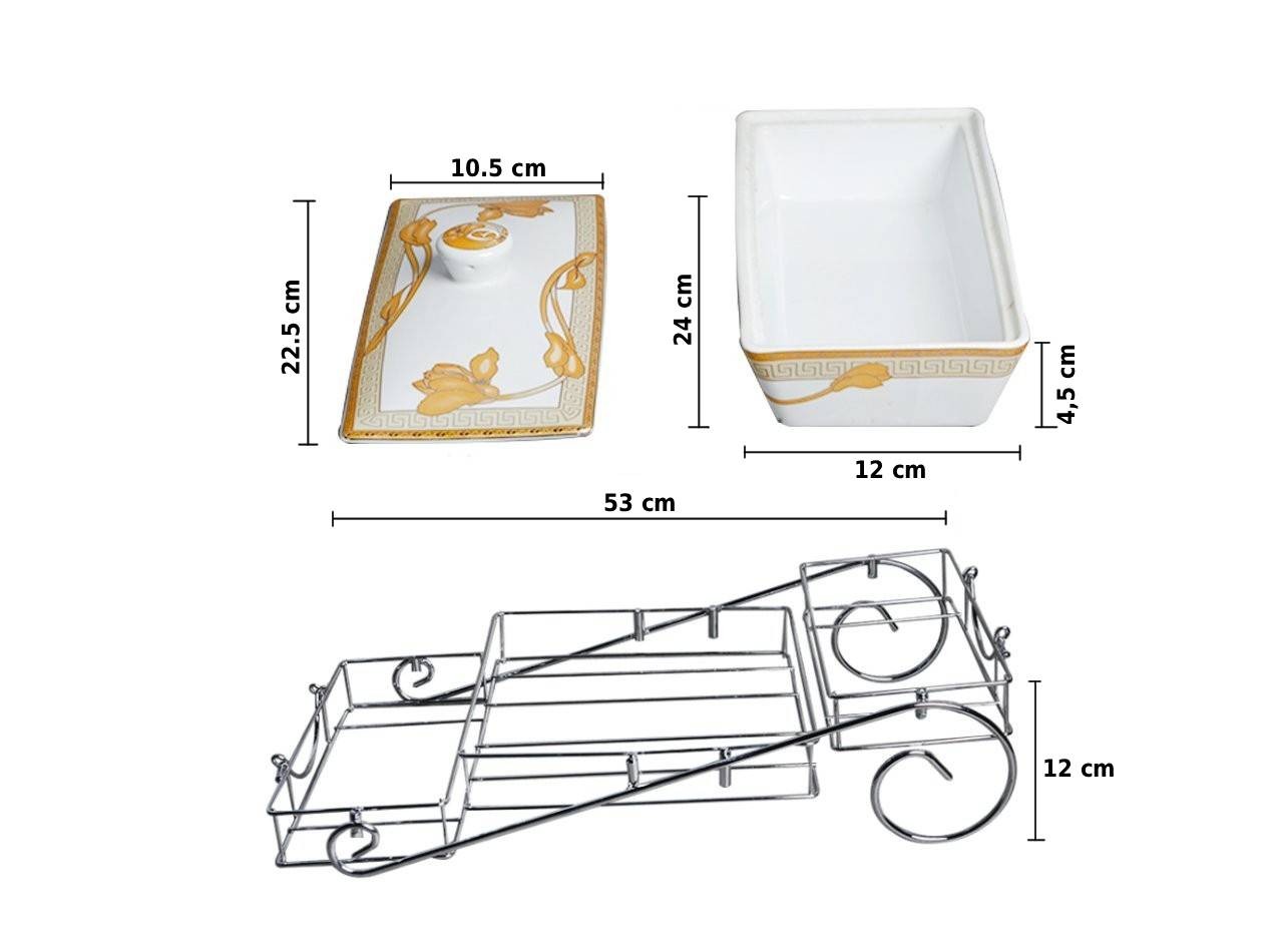Vicenza Wadah Saji dengan Rak Lily B808